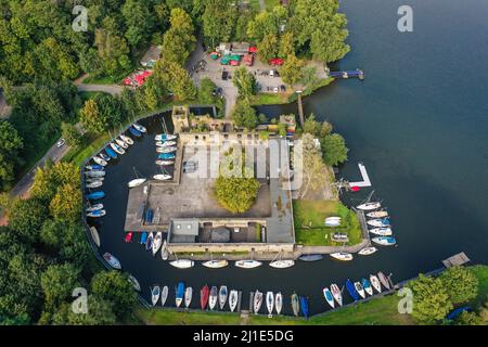 20.09.2021, Allemagne, Rhénanie-du-Nord-Westphalie, Essen - Haus Scheppen sur le lac Baldeney. Haus Scheppen est un ancien domaine féodal noble de l'abbaye de werden Banque D'Images