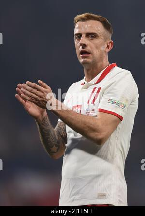 Glasgow, Royaume-Uni. 24th mars 2022. Kamil Grosicki de Pologne pendant le match international amical à Hampden Park, Glasgow. Crédit photo à lire: Neil Hanna/Sportimage crédit: Sportimage/Alamy Live News Banque D'Images