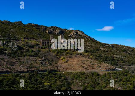 Le monastère médiéval de Sant Pere de Rodes, près de El Port de la Selva en Catalogne, Espagne. Banque D'Images