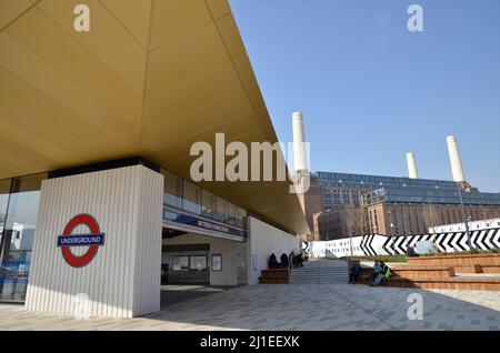 La nouvelle station de métro Battersea Power, située dans le sud de Londres, fait partie de l'extension de la ligne Northern Line jusqu'à Battersea Banque D'Images