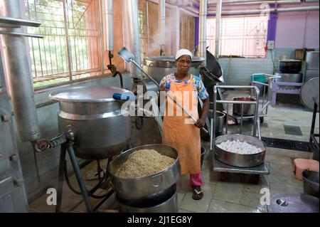 Auroville, Inde - 2016 août : la cuisine solaire fournit plus de 1000 repas chaque jour aux résidents d'Auroville. Banque D'Images