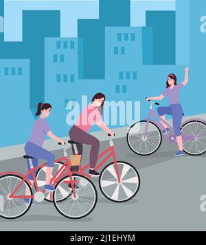 cyclistes sur la ville Illustration de Vecteur