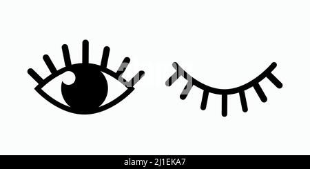 Illustration vectorielle des yeux fermés sur fond blanc Illustration de Vecteur