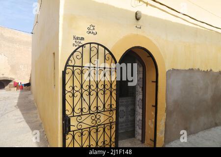 EL JADIDA, MAROC - 23 FÉVRIER 2022 : hammam bain public à El Jadida, Maroc. Les hammams sont une partie importante de la culture marocaine. Banque D'Images