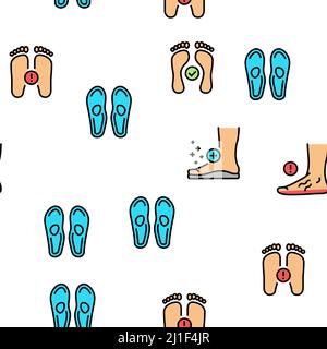 Flat Feet Disease Vector Seamless Pattern Illustration de Vecteur