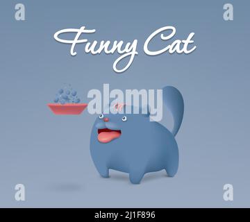 Chat veut manger, illustration vectorielle Illustration de Vecteur