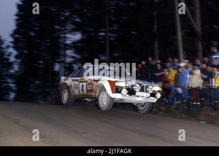 Bjorn Waldegard (SWE) Hans Thorszelius (SWE) Toyota Celica GR4 Toyota Team Europe Banque D'Images