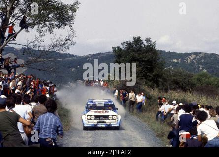Markku Alen (fin) Ilkka Kivimaki (fin) Fiat 131 Abarth GR4 Fiat Auto Banque D'Images