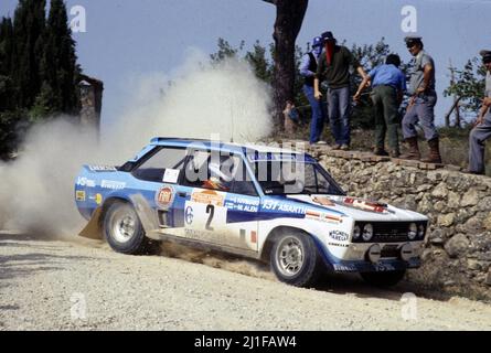 Markku Alen (fin) Ilkka Kivimaki (fin) Fiat 131 Abarth GR4 Fiat Auto Banque D'Images