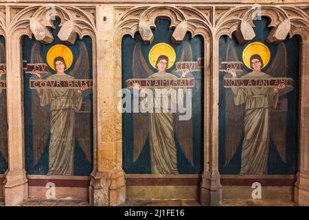 ABBEVILLE, SOMME, FRANCE, 03 MARS 2022 : intérieurs et décors de la collégiale Saint Vufran Banque D'Images