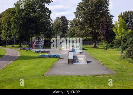 Essen, Rhénanie-du-Nord-Westphalie, Allemagne - Skater Park à Emscherpark. Banque D'Images