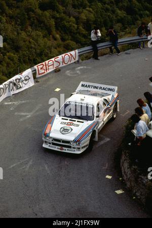 Markku Alen (fin) Ilkka Kivimaki (fin) Lancia Rally 037 GRB Martini Racing Banque D'Images