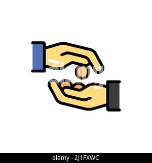 Icône de couleur de ligne de tradition musulmane de zakat. Elément vectoriel isolé. Pictogramme de contour pour la page Web, l'application mobile, la promotion Illustration de Vecteur