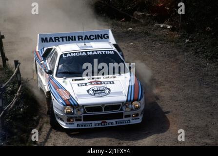 Markku Alen (fin) Ilkka Kivimaki (fin) Lancia Rally 037 GRB Martini Racing Banque D'Images