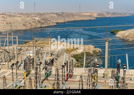 Grand barrage d'Assouan, Egypte Banque D'Images