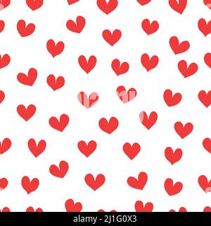 Coeurs rouges romantiques vintage. Répétition vectorielle transparente Illustration de Vecteur