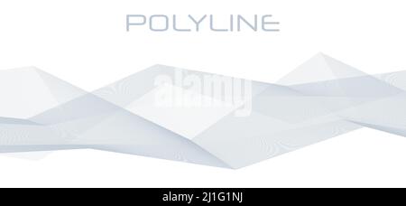 Polyligne complexe transparente grise abstraite sur fond blanc. Graphiques vectoriels Illustration de Vecteur