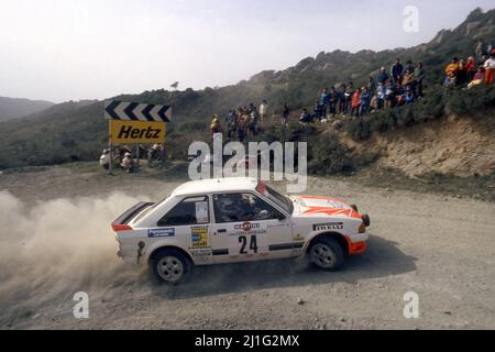 Mauro Pregliasco (ITA) Massimiliano Max Sghedoni (ITA) Ford Escort RS 1600i GRA Ford Italia Repetto Tuning Banque D'Images