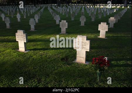 Pomezia, Rome, Italie 19/11/2017: Cimetière militaire germanique de la Seconde Guerre mondiale © Andrea Sabbadini Banque D'Images