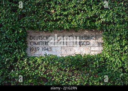 Pomezia, Rome, Italie 19/11/2017: Cimetière militaire germanique de la Seconde Guerre mondiale © Andrea Sabbadini Banque D'Images