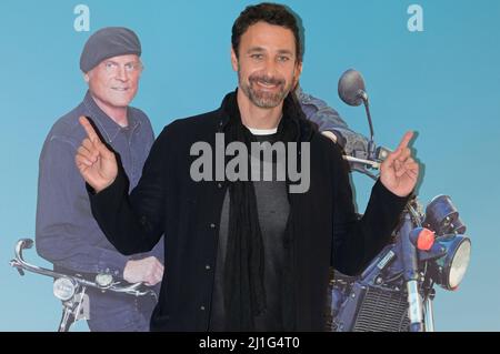 Raoul Bova participe à la photo de la fiction Rai Don Matteo 13 au centre Rai via Asiago. (Photo de Mario Cartelli / SOPA Images/Sipa USA) Banque D'Images