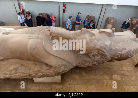 Statue colossale de Ramses II au musée en plein air de Memphis, en Égypte Banque D'Images