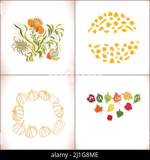 Feuilles d'automne sur fond blanc. Collection automne Illustration de Vecteur