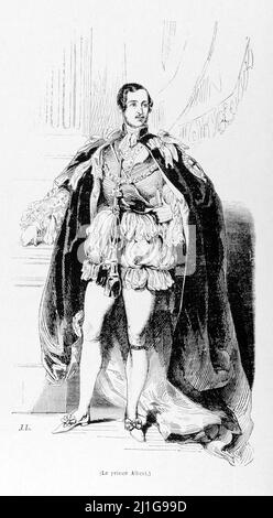Portrait de Prince Albert - extrait de 'l'Illustration Journal universel' - magazine illustré français - 1843 Banque D'Images