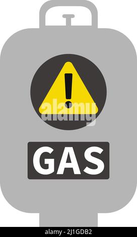 Panneau d'avertissement et gaz propane. Vecteur modifiable. Illustration de Vecteur