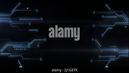 Illustration du traitement des données sur la carte électronique de l'ordinateur Banque D'Images
