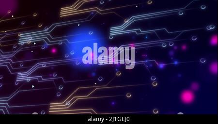 Illustration du traitement des données sur la carte électronique de l'ordinateur Banque D'Images