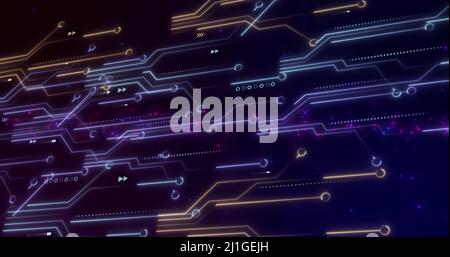 Illustration du traitement des données sur la carte électronique de l'ordinateur Banque D'Images