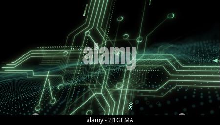 Illustration du traitement des données sur la carte électronique de l'ordinateur Banque D'Images