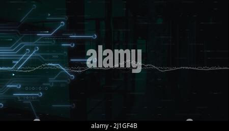 Illustration du traitement des données sur la carte électronique de l'ordinateur Banque D'Images