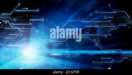 Illustration du traitement des données sur la carte électronique de l'ordinateur Banque D'Images