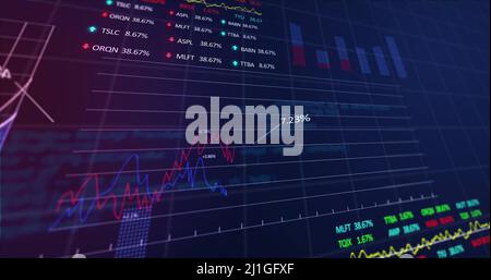 Image du traitement des données financières sur grille Banque D'Images
