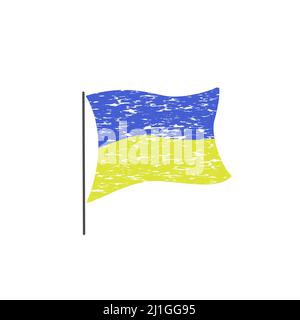 Vecteur bleu jaune grunge drapeau ukrainien Illustration de Vecteur