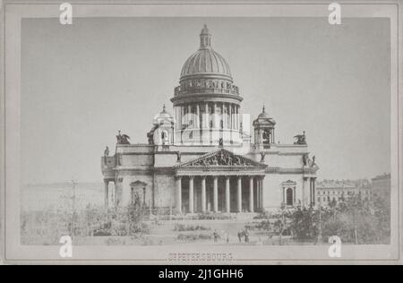 Photo du 19th siècle de la cathédrale Saint Isaac à Saint-Pétersbourg. J. Daziaro, c. 1880-c. 1900 Banque D'Images
