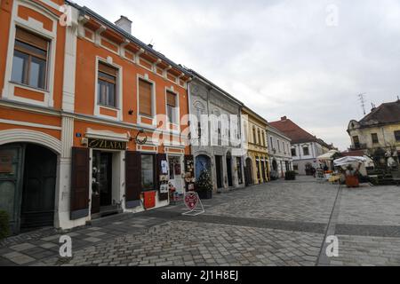 Varazdin vieille ville: Franjevacki trg Croatie Banque D'Images