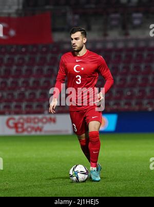 Tynecastle Park, Édimbourg. Écosse Royaume-Uni. Vendredi 25 mars 22 qualifications de championnat des moins de 21 ans de l'UEFA Ecosse contre Turquie Cemali Sertel de Turquie. Crédit : eric mccowat/Alay Live News Banque D'Images