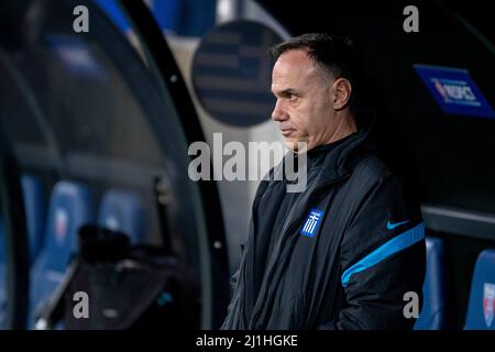 Bucarest, Roumanie. 25th mars 2022. Entraîneur technique de l'équipe grecque lors du match amical entre les équipes nationales de Roumanie et de Grèce au stade 'Steaua' de Bucarest, Roumanie. 25.03.2022. Photo: Copyright 2020, crédit: Cronos/Alamy Live News Banque D'Images