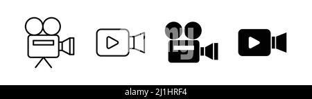 Élément de conception d'icône de caméra vidéo adapté au site Web, à la conception d'impression ou à l'application Illustration de Vecteur