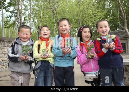 Les élèves du primaire en zone rurale,Chine Banque D'Images