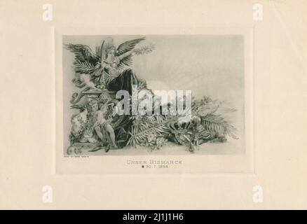 Notre Bismarck 30.7.1898 , 1898 /Unser Bismarck/ gravure d'Otto von Bismarck sur son lit de mort Banque D'Images
