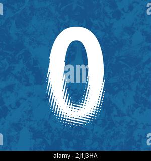 jeu de chiffres blancs sur fond bleu grunge, illustration 3d, Banque D'Images