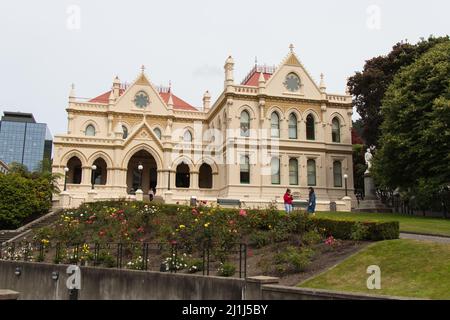 Nouvelle-Zélande, Wellington - janvier 10 2020 : vue de face de la bibliothèque parlementaire le 10 2020 janvier à Wellington, Nouvelle-Zélande. Banque D'Images