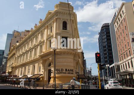 Nouvelle-Zélande, Wellington - janvier 10 2020: The View of Old Bank Arcade le 10 2020 janvier à Wellington, Nouvelle-Zélande. Banque D'Images