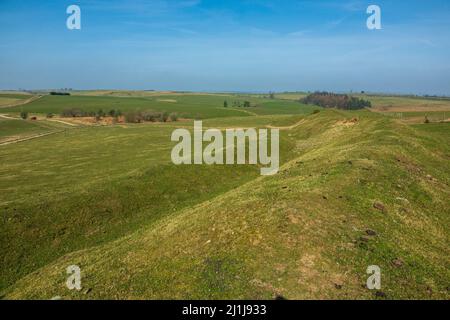 Offa's Dyke : section sur le versant ouest de Llanfair Hill Banque D'Images