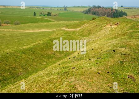 Offa's Dyke : section sur le versant ouest de Llanfair Hill Banque D'Images