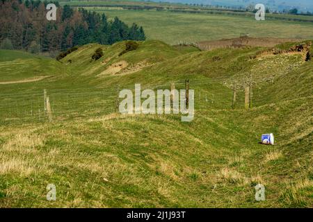 Offa's Dyke : section sur le versant ouest de Llanfair Hill Banque D'Images